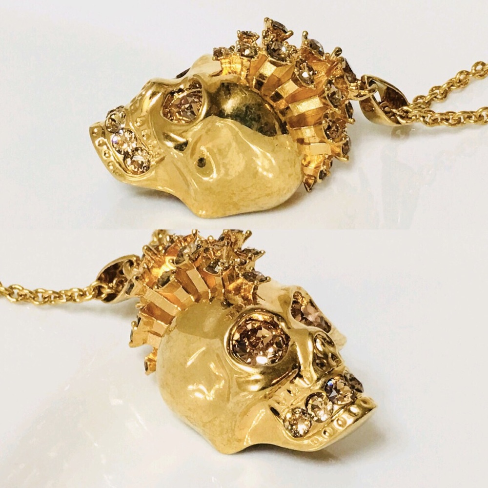 Alexander McQueen Mohawk Skull Pendant Necklace - Picture 2 of 7